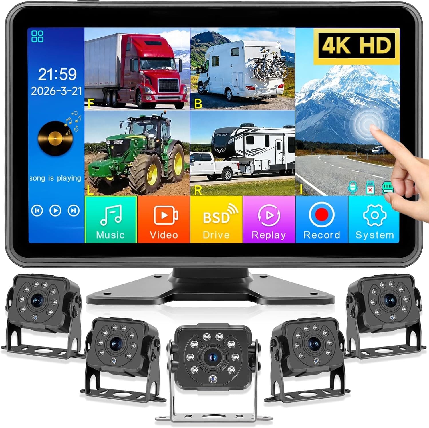 Rear View Monitors/Cams & Kits Blind Spot Detection 5 Channel 1080P Dash Cam Wir