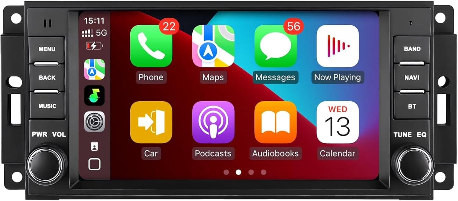 Android 13 Car Stereo Wireless CarPlay Android Auto Wrangler JK 2007-2018 Dodge