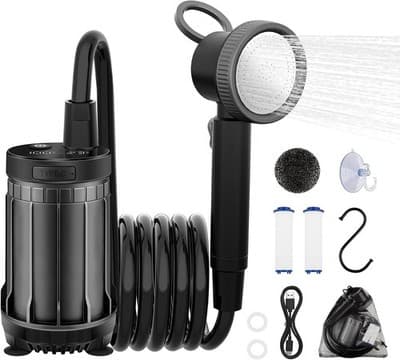 Shower Heads & Combos Pet Bath Portable Camping Shower 8000mAh Rechargeable Outd