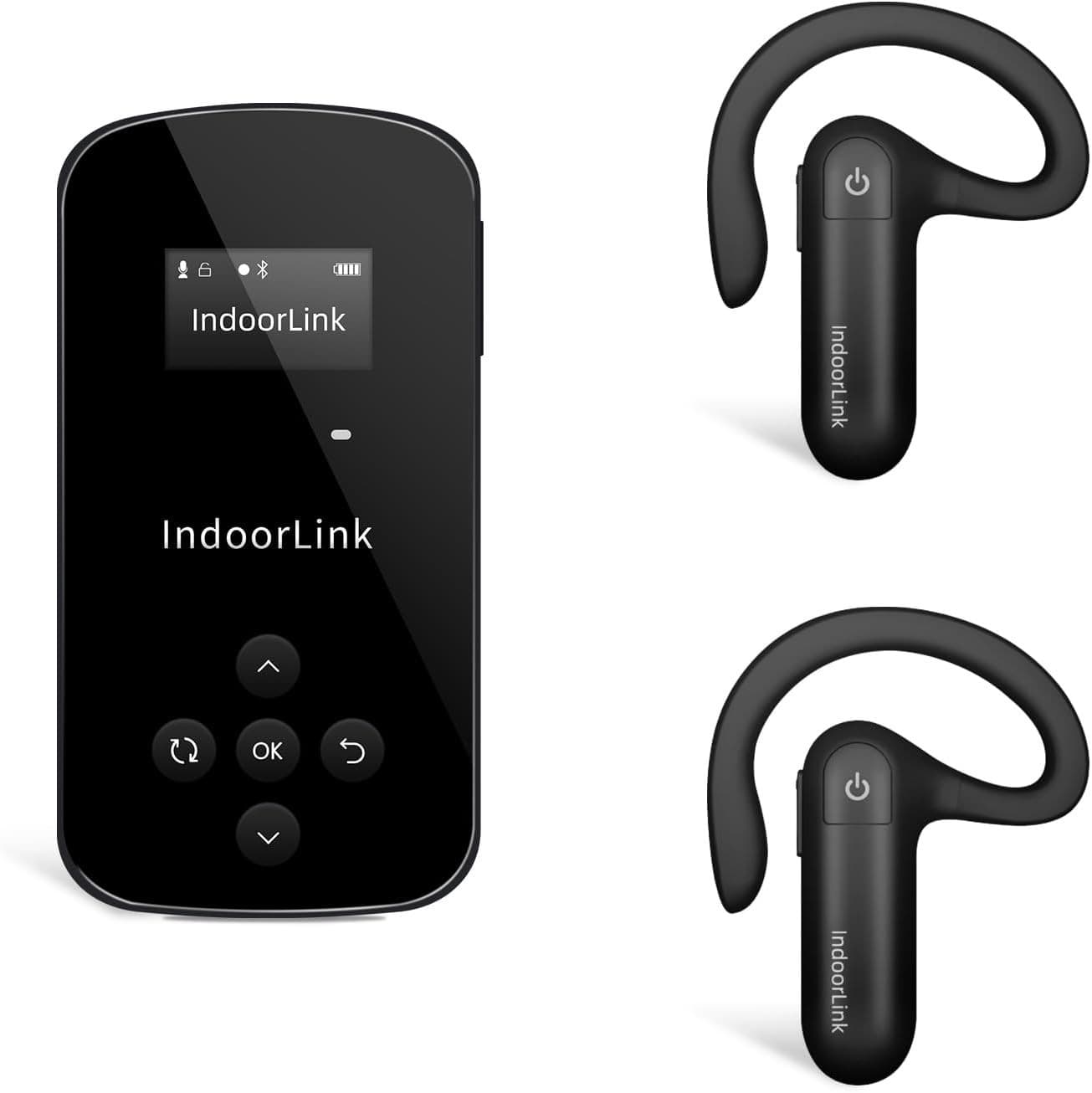 IndoorLink Wireless Tour Guide System 1T2R 600ft Range Open-Ear Headsets