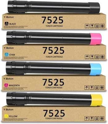 High Capacity 7525 Toner Cartridge 4-Pack BCMY with Smart Chip 006R01513 006R015