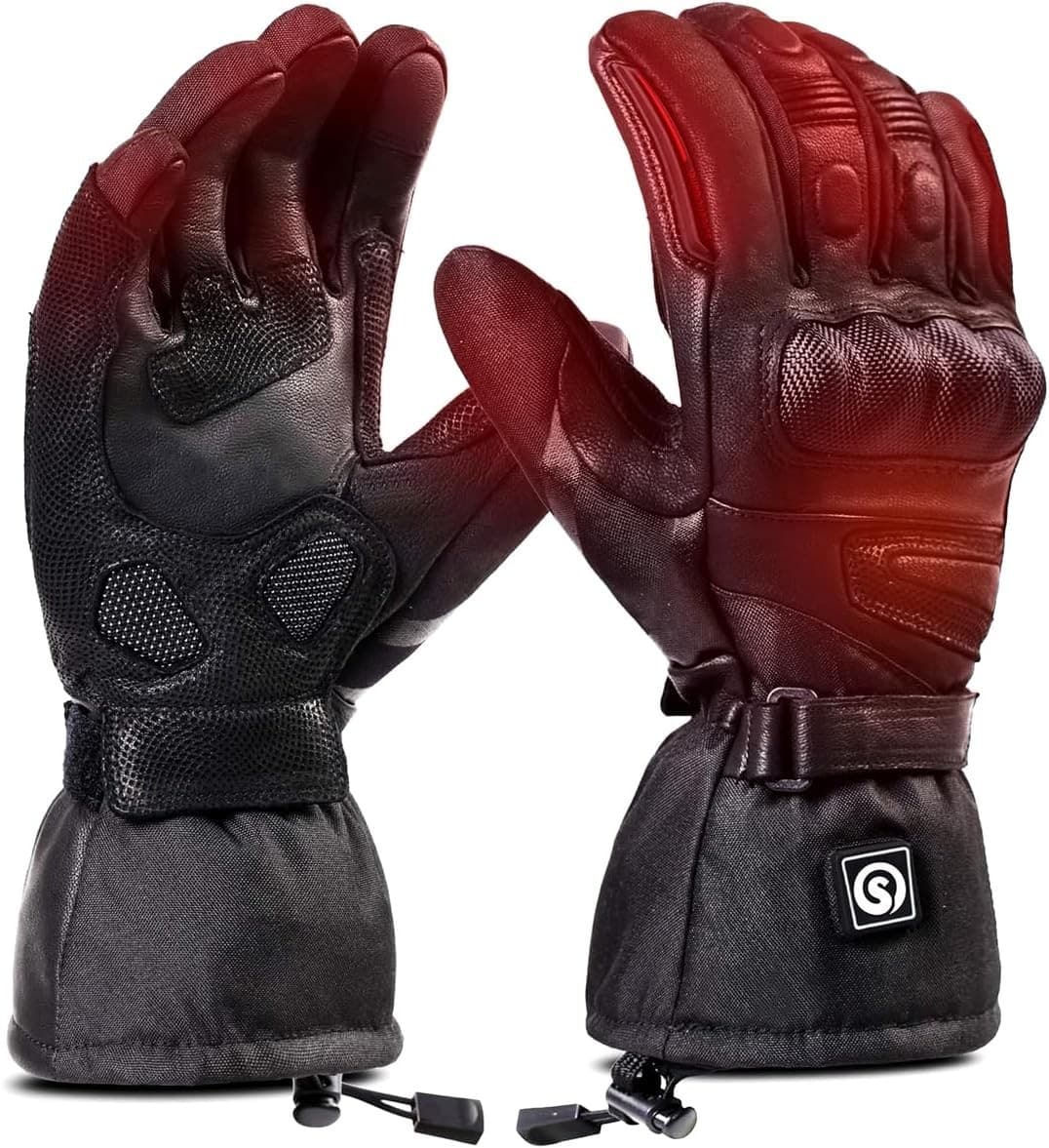 SAVIOR HEAT Heated Motorcycle Gloves Large Waterproof Rechargeable Winter Gloves