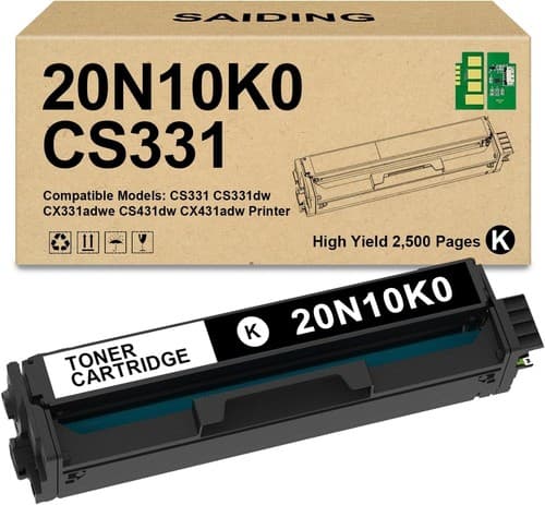 CS331 Toner Cartridge 20N10K0 Black for Lexmark CS331 CX331 CX431 Printers