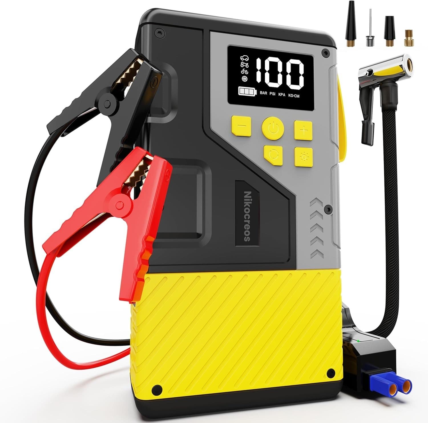 3000A Jump Starter with 150PSI Air Compressor Power Bank LED Display