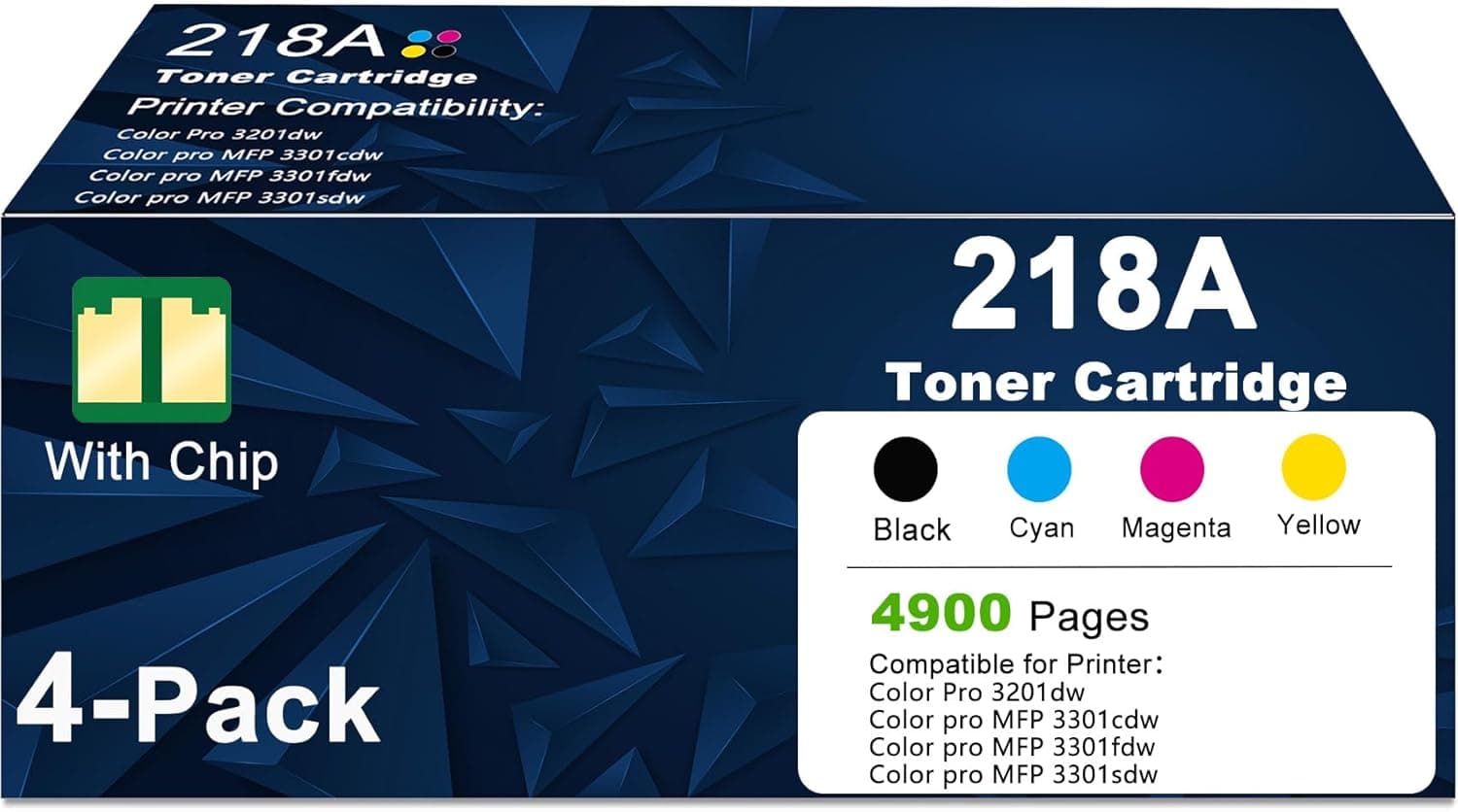 218A Toner Cartridges Combo Pack Compatible Replacement for HP 218A Work for Col