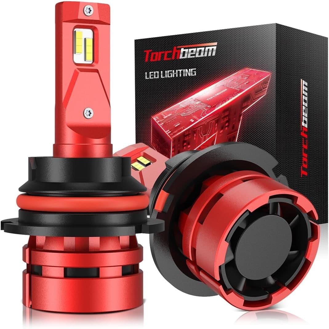 9004 LED Headlight Bulbs 74000LM 6500K Cool White Plug & Play CANBUS Pair