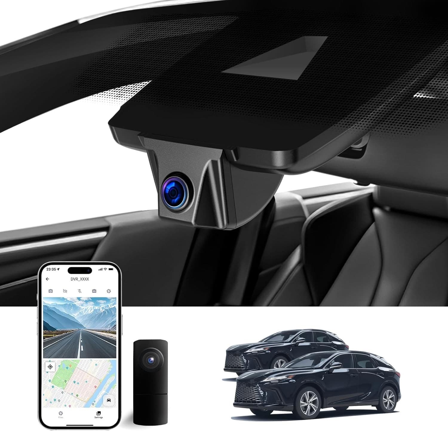 Front 4k & Rear 1080p(Lexus RX)1 Video In-Dash Units w/GPS 128GB Card 2023 Front