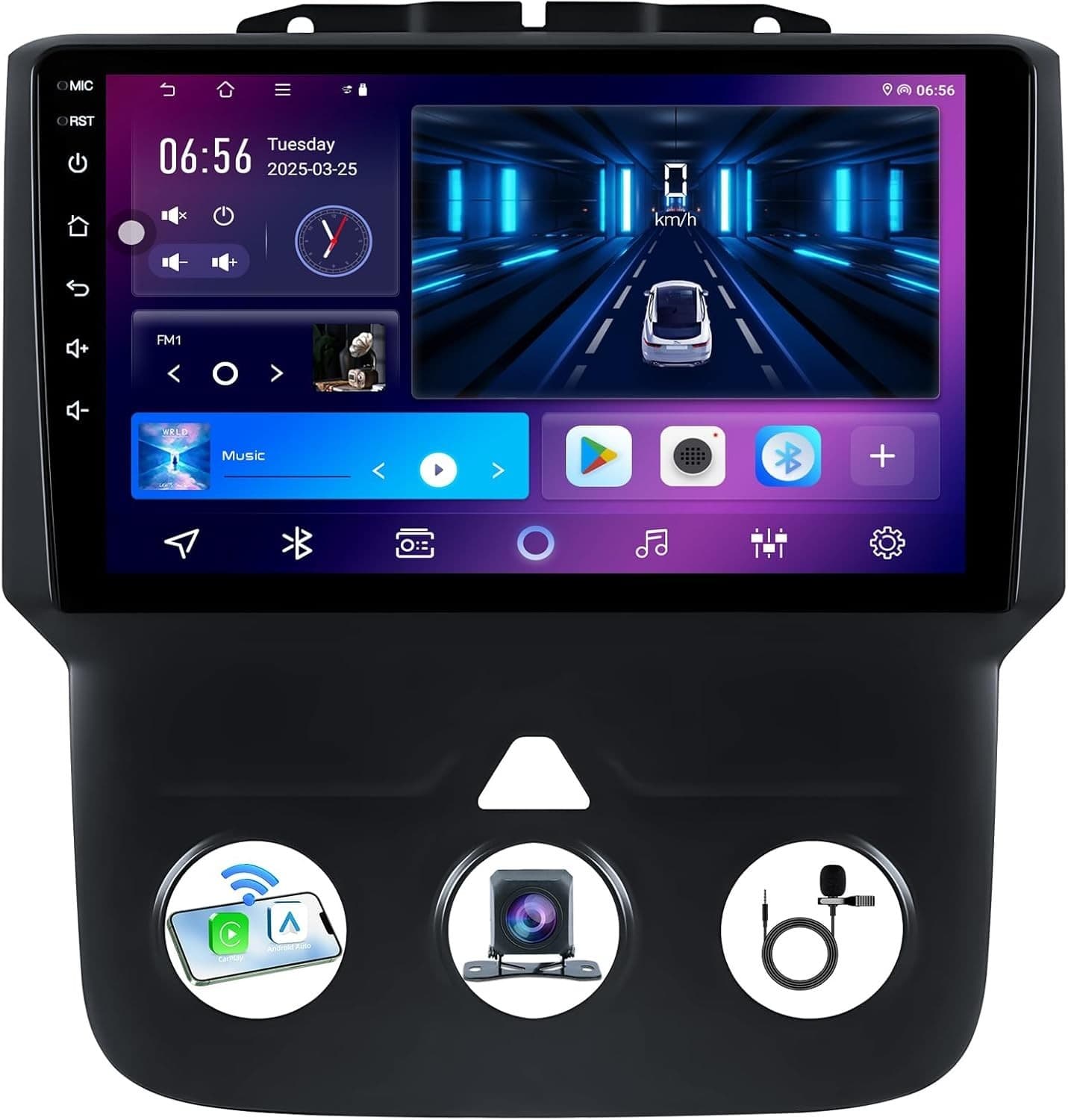 Car Radio Stereo 9″ Android 12 GPS Wireless CarPlay 5G WiFi for Dodge Ram