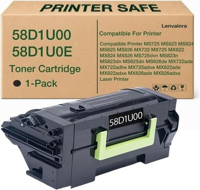 58D1U00 Black Toner Cartridge Extra High Yield Replacement for Lexmark 58D1U00