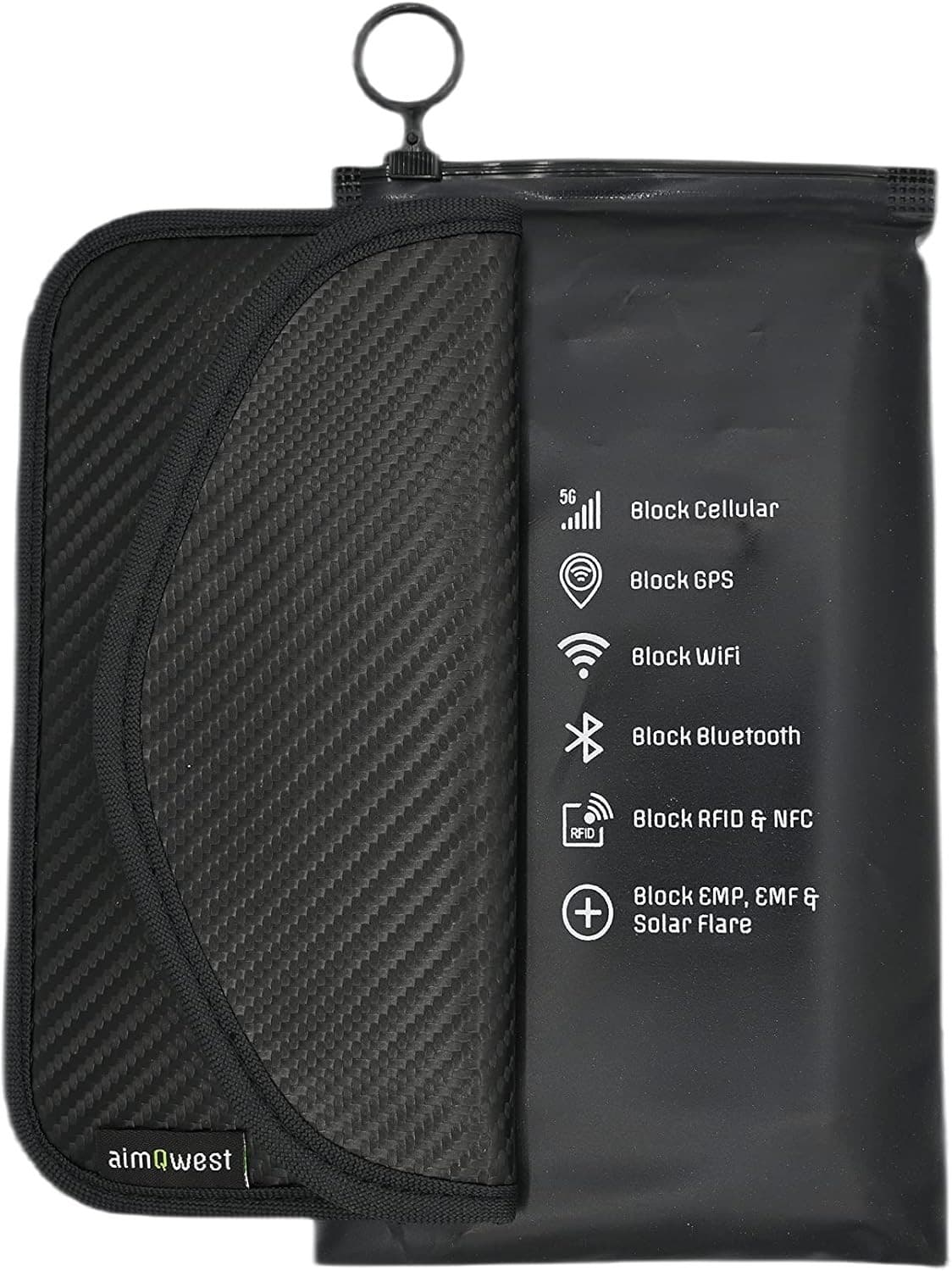Faraday Shield 8×4 Carbon Fiber Phone Case EMP RFID GPS Signal Blocking Bag