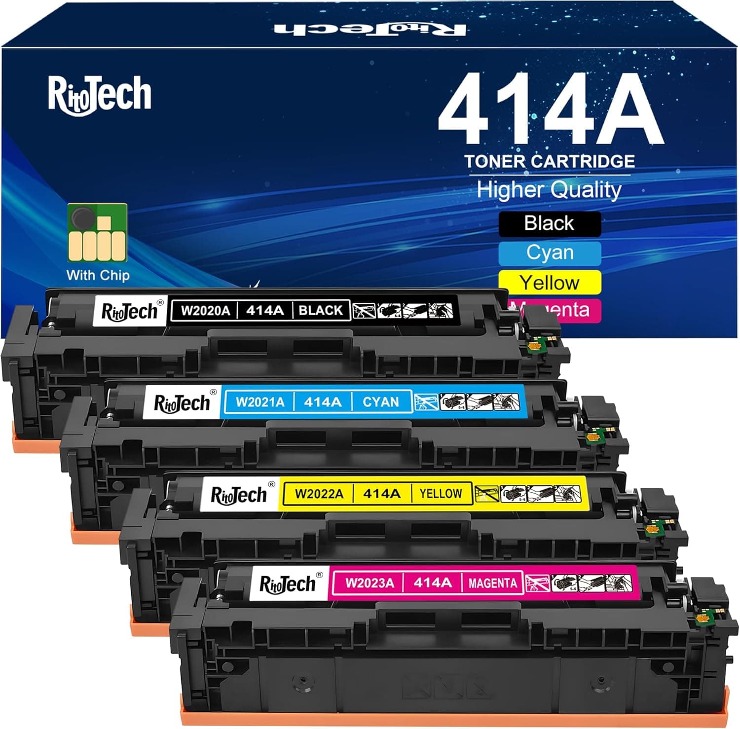 414A Toner Cartridge,Latest Chip Compatible for HP 414A 414X W2020A for Color La