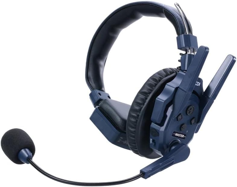 Wireless Intercom Headset 1640ft Full Duplex Noise Cancel 15H Battery