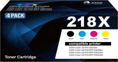 218X Toner Cartridges 4 Pack with Chip Replacement for HP 218X W2180X 218A W2180