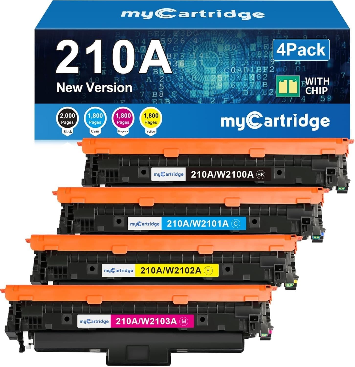 210A Toner Cartridges 4 Pack w Chip for Color LaserJet Pro 4301 4201