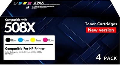 508X 508A Toner Cartridge Set: Compatible for HP 508X 508A Color LaserJet Enterp