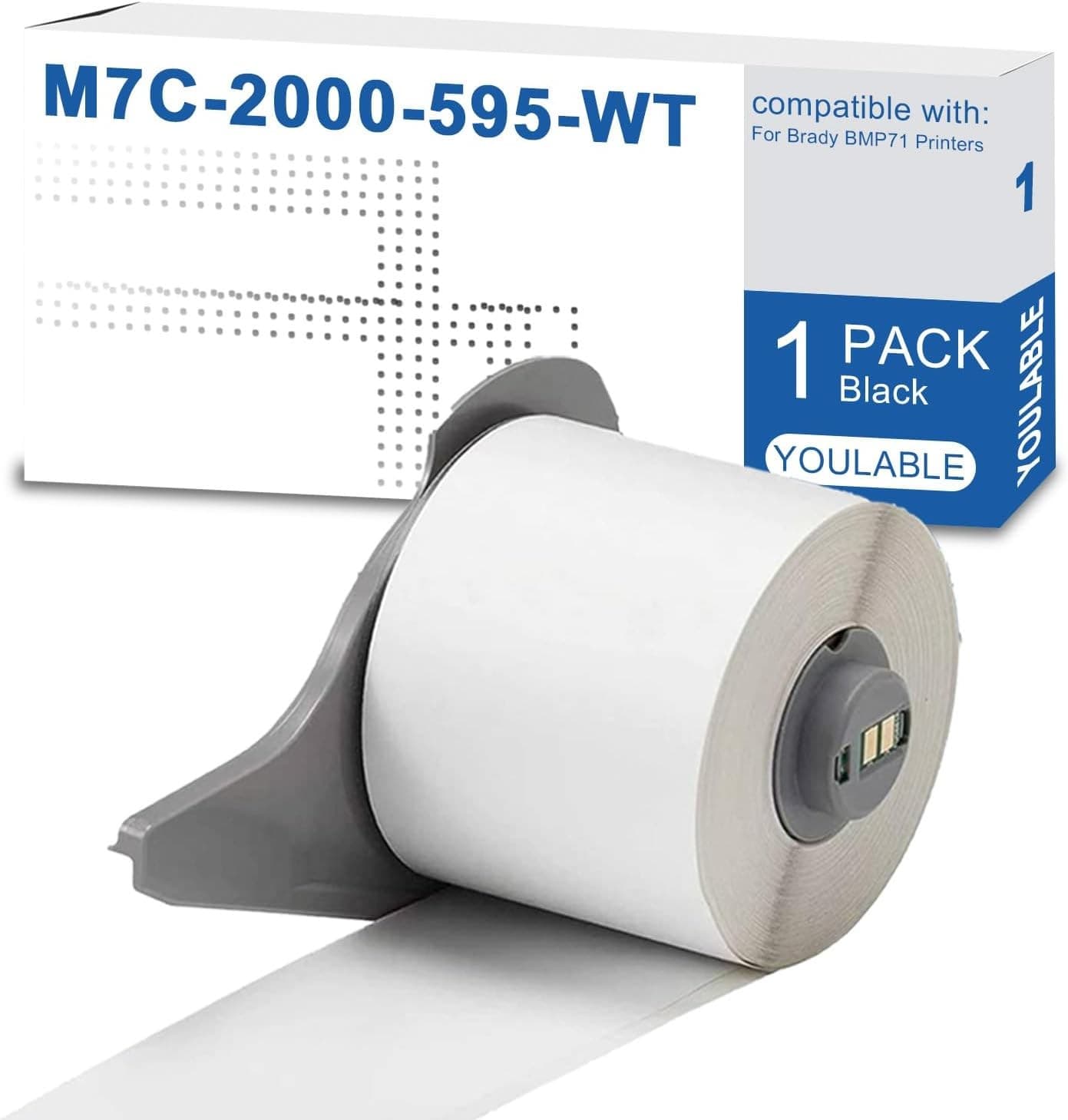 M7C-2000-595-WT Label Tapes & Cartridges White 2000 M7C 595 WT Compatible Brady