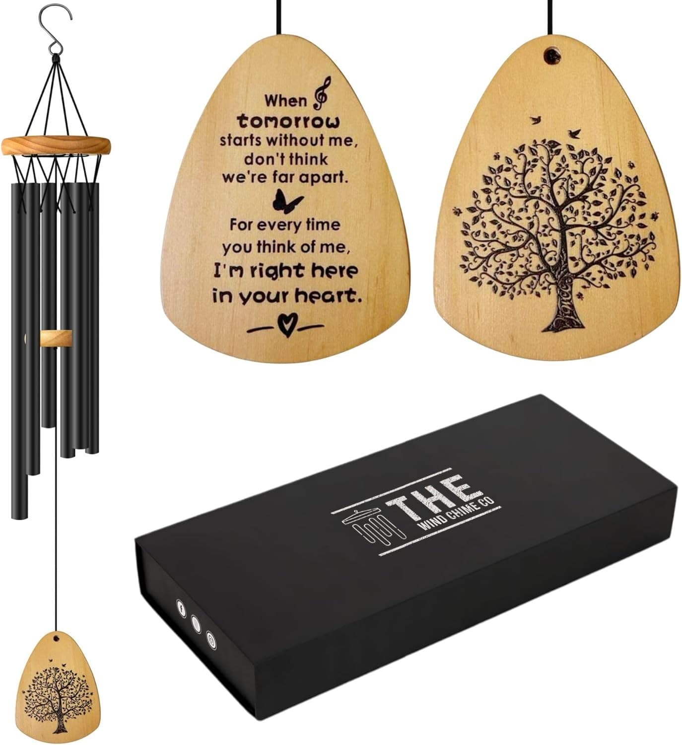 Wind Chime 26in Wind Chimes Black Memorial Wind Chimes Sympathy Gift Special Occ