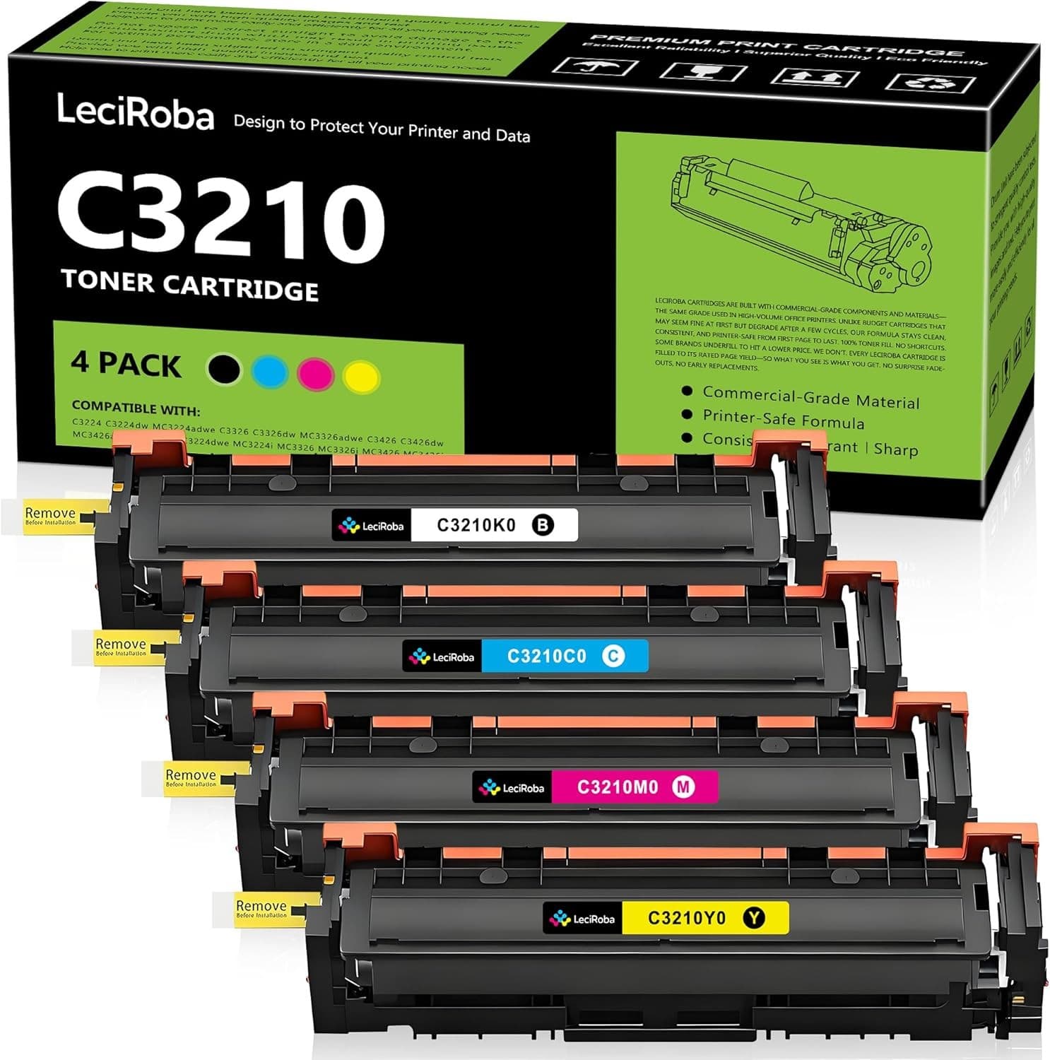 Compatible C3210K0 C3210C0 C3210M0 C3210Y0 Toner Cartridge Replacement for Lexma