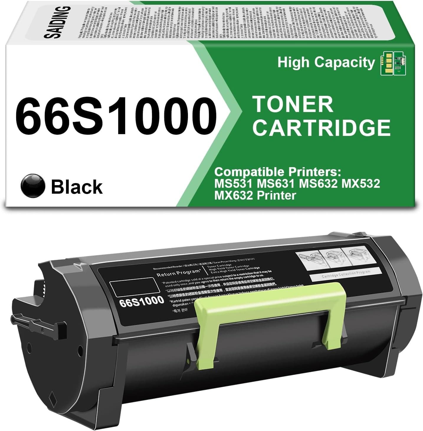 Toner Cartridge High Yield 66S1000 Black Toner Cartridge Compatible Replacement