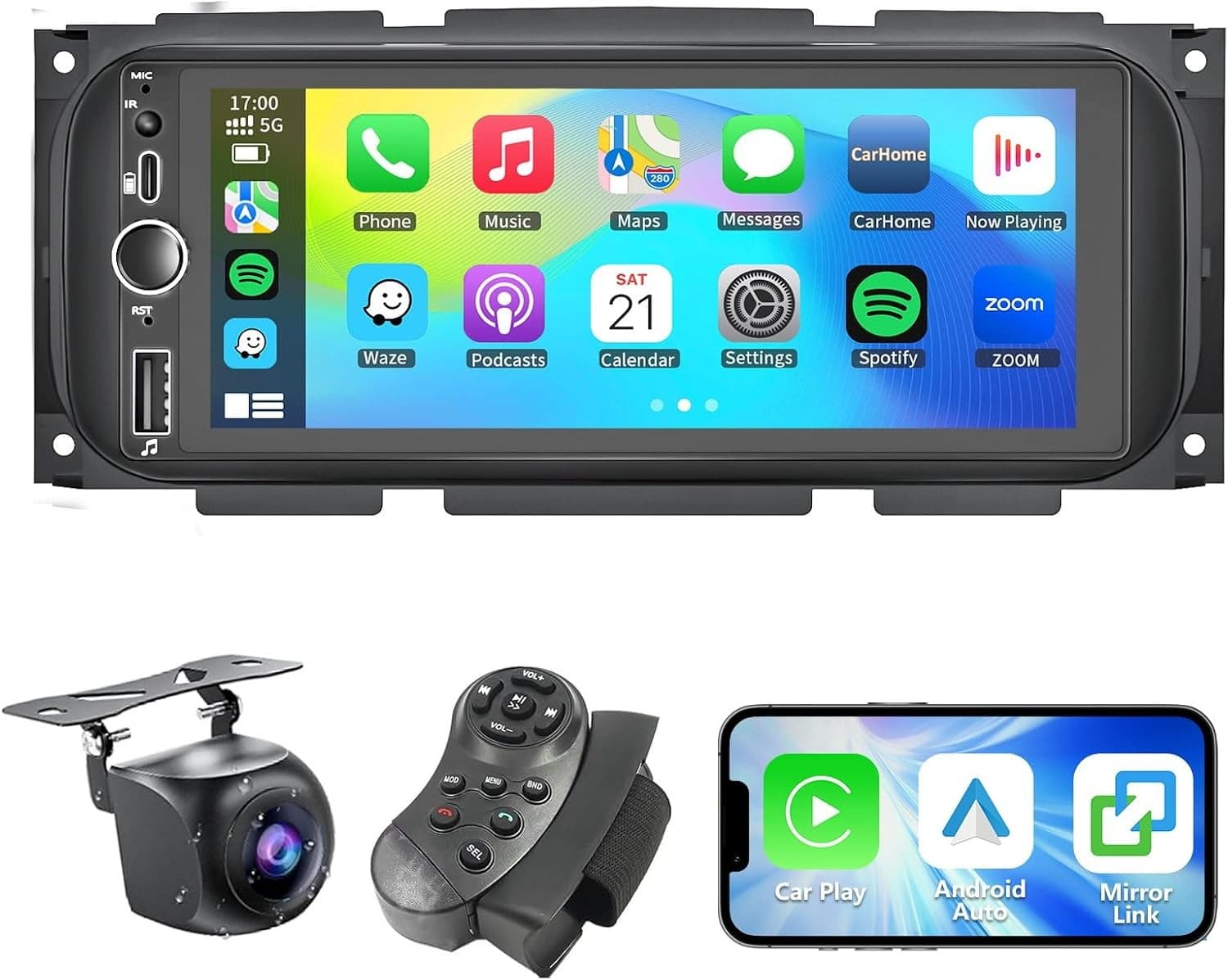 Video In-Dash Units w/GPS 2002 Plug&Play 4+64G Android 15 Car Radio Dodge Ram 15