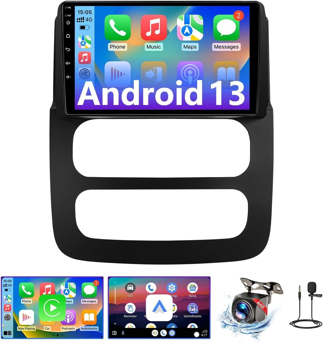 Android 13 Car Stereo Wireless CarPlay Android Auto Dodge Ram 1500/2500/3500 GPS