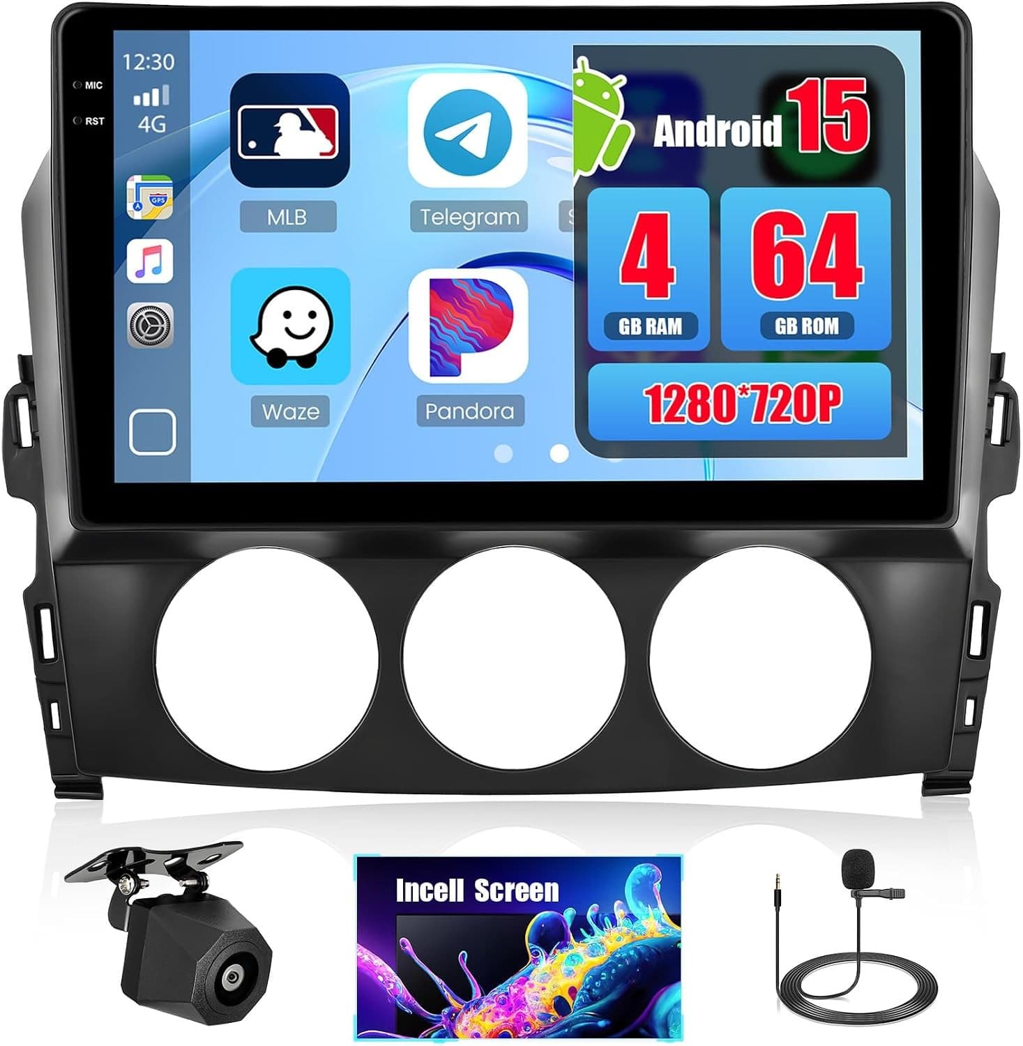 Video In-Dash Units w/GPS 2009 4+64GB Android 15 Mazda NC Miata MX 5 2009 2015