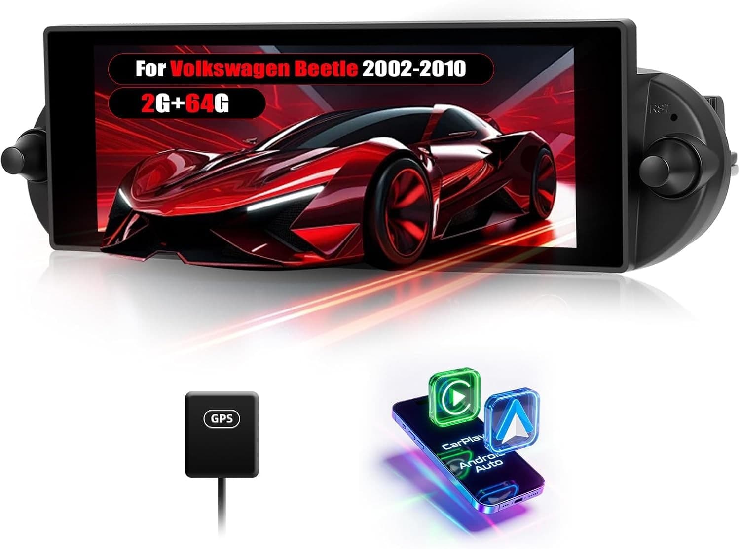 Android 13 Car Stereo Wireless CarPlay Android Auto VW Beetle 2002-2010 Wi-Fi BT