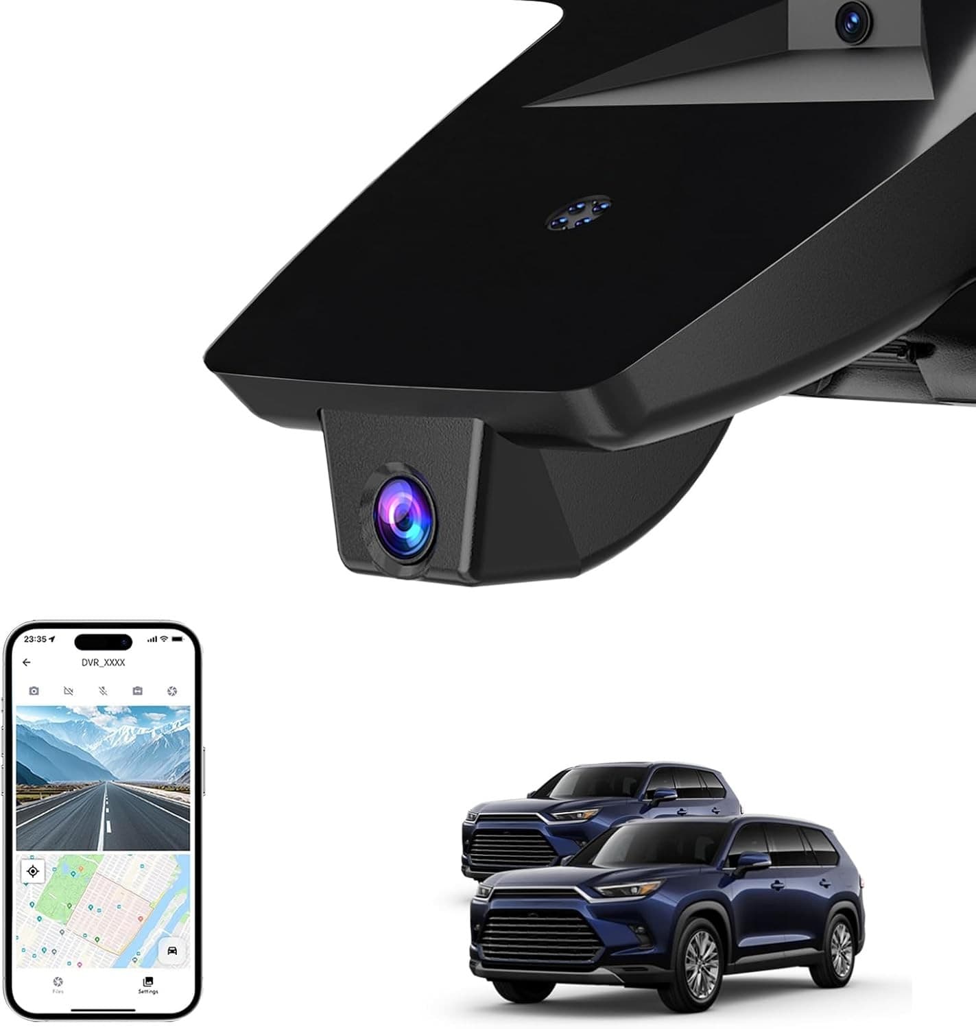 4K Dash Cam for 2024-2026 Toyota Grand Highlander OEM Style 64GB Card