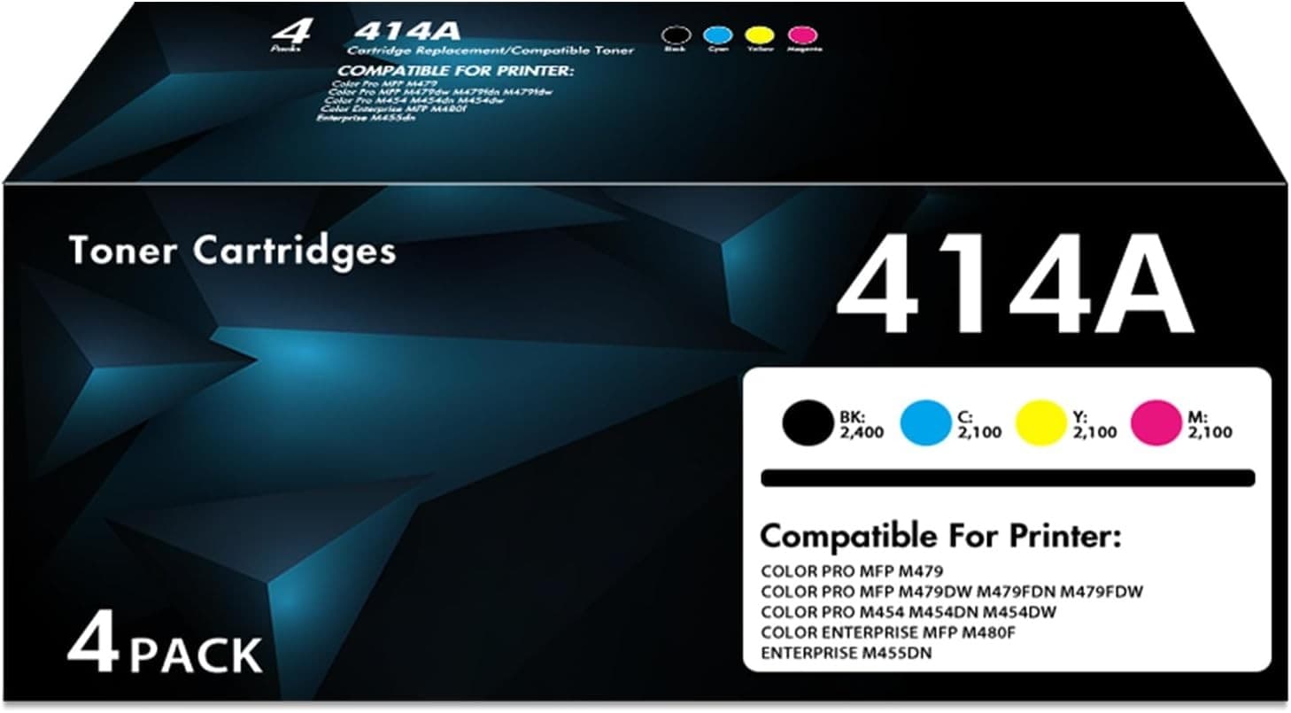 414A 414X High Yield Toner Cartridges 4 Pack| Replacement for 414A Work for Colo