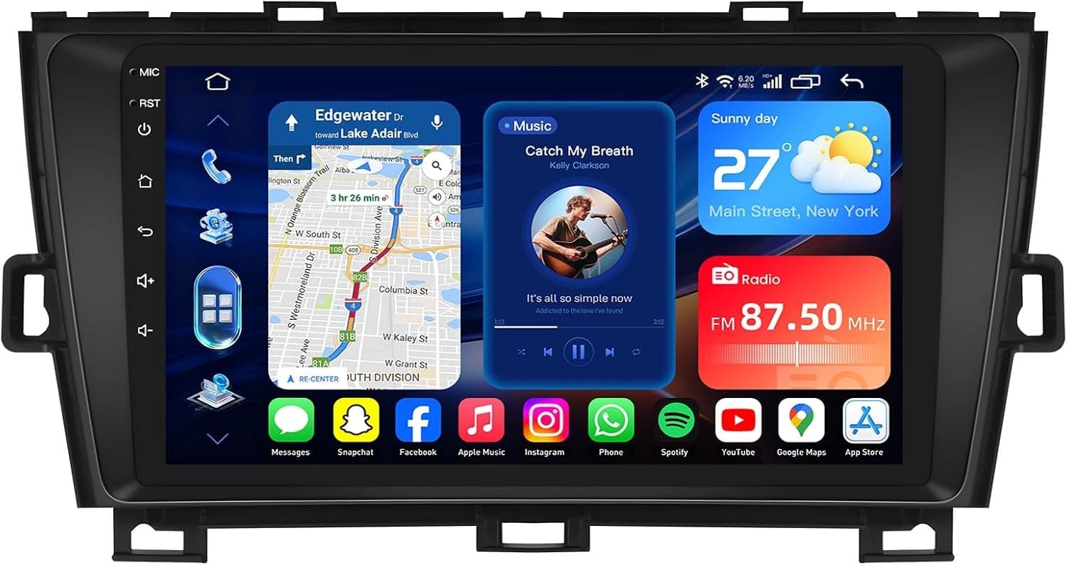 Fortdows 9 in Car Stereo for Toyota Prius 2010-2015 CarPlay GPS Camera