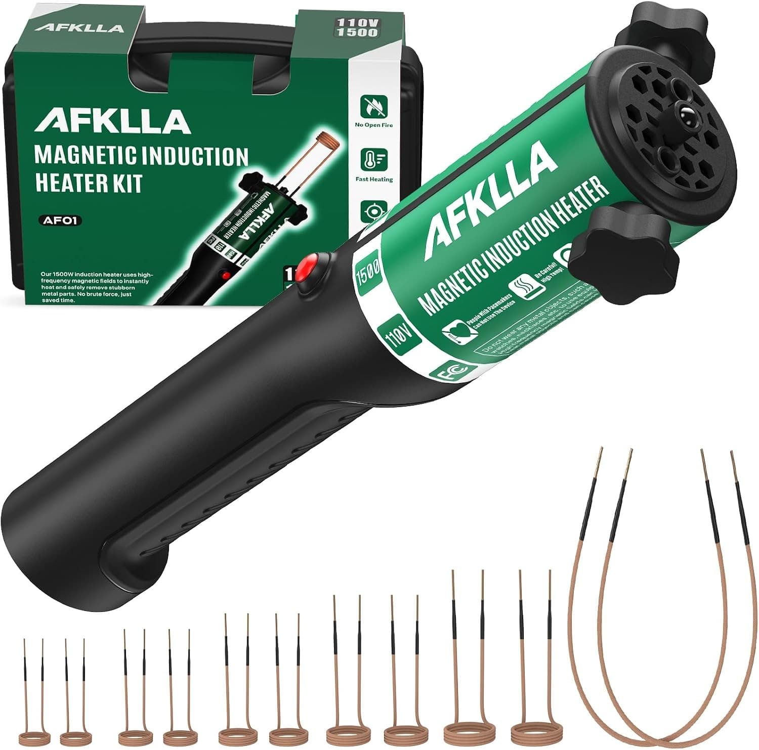 AFKLLA 1500W 110V Magnetic Induction Heater Bolt Removal Kit 6 Coils AF01