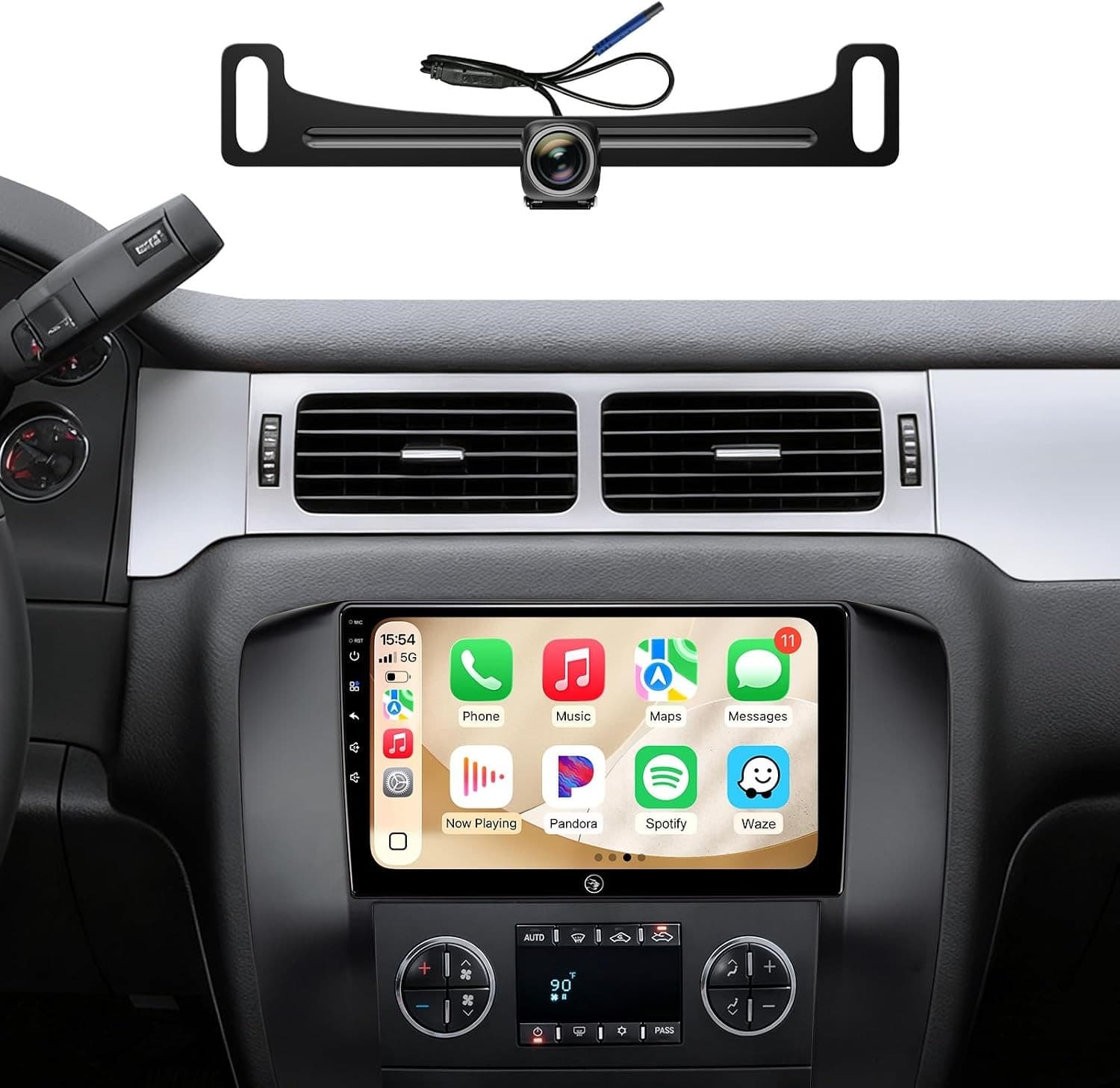 Video In-Dash Units w/GPS Suburban 07-12 Compatible 9in QLED Radio Chevy Silvera