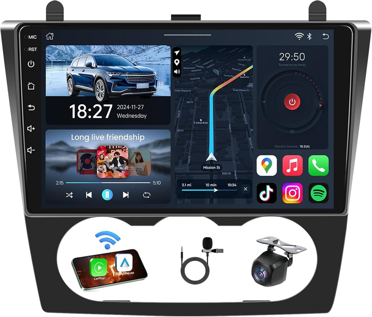 Fortdows Android 15 9in Car Stereo CarPlay Nissan Altima 2007-2012 2GB+32GB