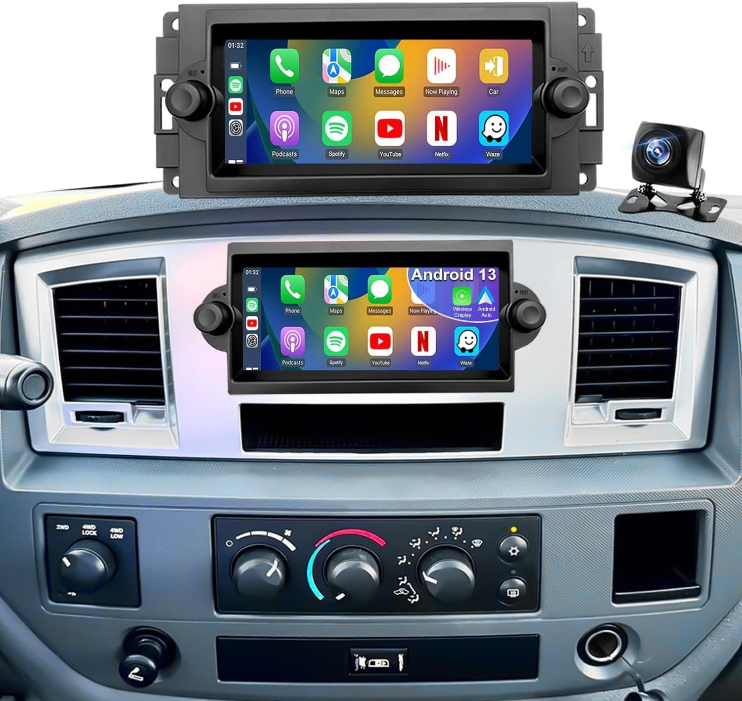 iCarSEPTON 6.8in GPS Car Stereo CarPlay Dodge Ram Jeep Chrysler
