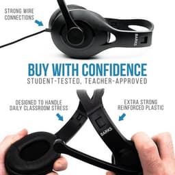 Microphone 32 Pack (3.5mm) Headsets Black Classroom Headphones With Microphone gallery image
