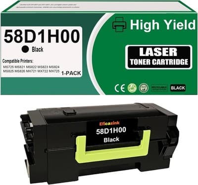 58D1H00 Black High Yield Toner Cartridge Compatible for MS725dvn MS821dn MS822de