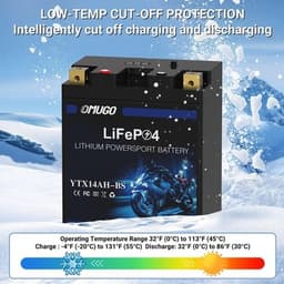 YTX14AH-BS Batteries YTX14AH BS Lithium Motorcycle Battery 12V 8Ah 640CCA LiFePO gallery image