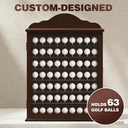 Display Cases Cherry 63 Golf Ball Display Case Executive Golf Ball Cabinet Wall gallery image
