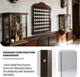 Display Cases Cherry 63 Golf Ball Display Case Executive Golf Ball Cabinet Wall gallery image