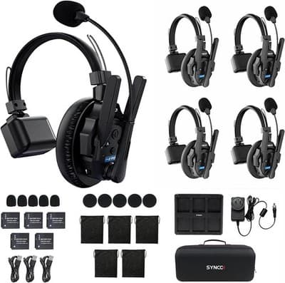 Telephone Headsets Black XTALK XPro5 X5 Wireless Headset Intercom System 2.4GHz