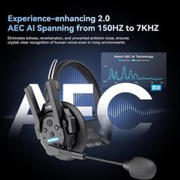 Telephone Headsets Black XTALK XPro5 X5 Wireless Headset Intercom System 2.4GHz gallery image
