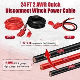 Wiring, Harnesses & Connectors 24 FT 2 AWG Quick Disconnect Winch Power Cable 2 gallery image