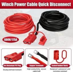 Wiring, Harnesses & Connectors 24 FT 2 AWG Quick Disconnect Winch Power Cable 2 gallery image
