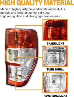 2012-2018 Ford Ranger Taillight Rear Left or Right Assembly Halogen Dustproof gallery image
