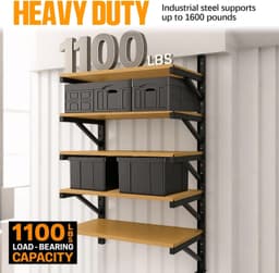 2 Pack 4-Layer Shipping Container Shelving Adjustable Heavy-Duty Steel Brackets gallery image