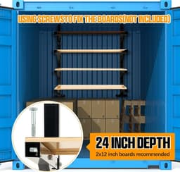 2 Pack 4-Layer Shipping Container Shelving Adjustable Heavy-Duty Steel Brackets gallery image