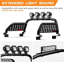 Universal Truck Bed Roll Bar Adjustable Black Chase Rack Fits Full Size Trucks gallery image
