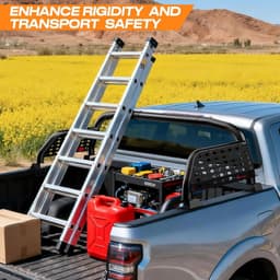 Universal Truck Bed Roll Bar Adjustable Black Chase Rack Fits Full Size Trucks gallery image