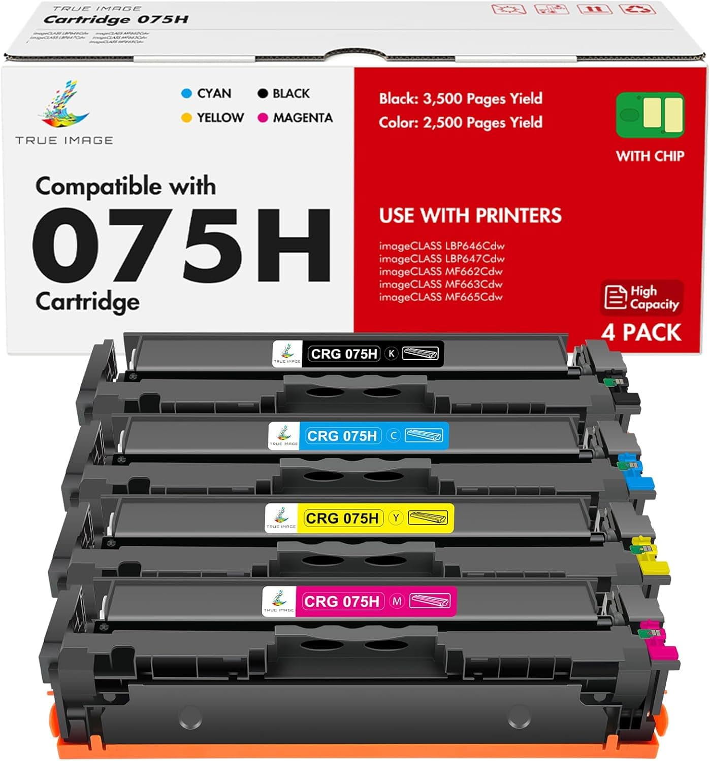 075H Toner Cartridge Set 075 LBP646Cdw MF665Cdw MF663Cdw Compatible for Canon Co