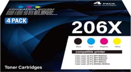 206X Toner Cartridges 4 Pack with Chip M283fdw M283cdw Toner Compatible with HP gallery image